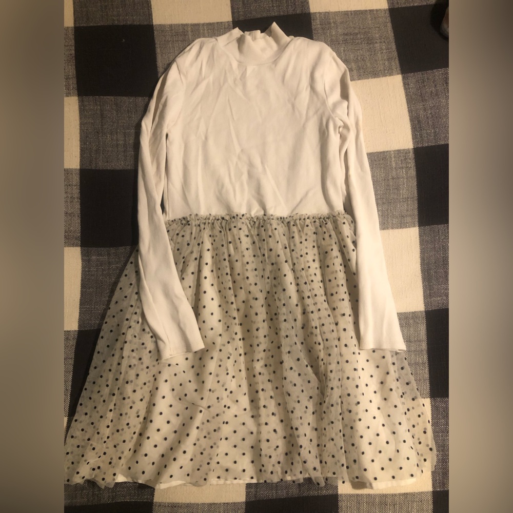 Gap kids Long Sleeve Dress with Polka Dot Tulle Skirt